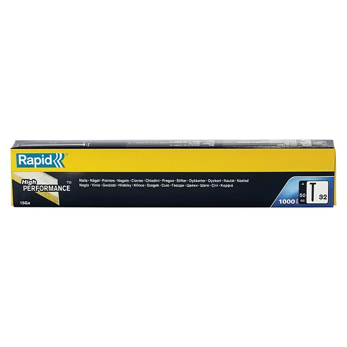 Rapid Streifennägel Typ 32 - Länge: 50 mm, 1.000 Stk. - Schachtel Rapid High Performance Nägel, 1000 Stück, 50 mm Länge, 15 Ga.