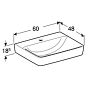 Geberit Renova Plan Waschtisch (60 x 48 cm, Mit schmutzabweisender Glasur, Hahnloch: Mitte, Ohne Überlauf, Weiß) | BAUHAUS