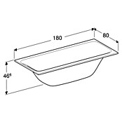 Geberit Badewanne Tawa Duo (180 x 80 cm, Sanitäracryl, Weiß) | BAUHAUS