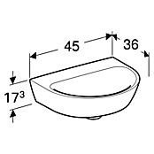 Geberit Renova Waschbecken (45 x 36 cm, Mit schmutzabweisender Glasur, Hahnloch: Ohne, Ohne Überlauf, Weiß) | BAUHAUS