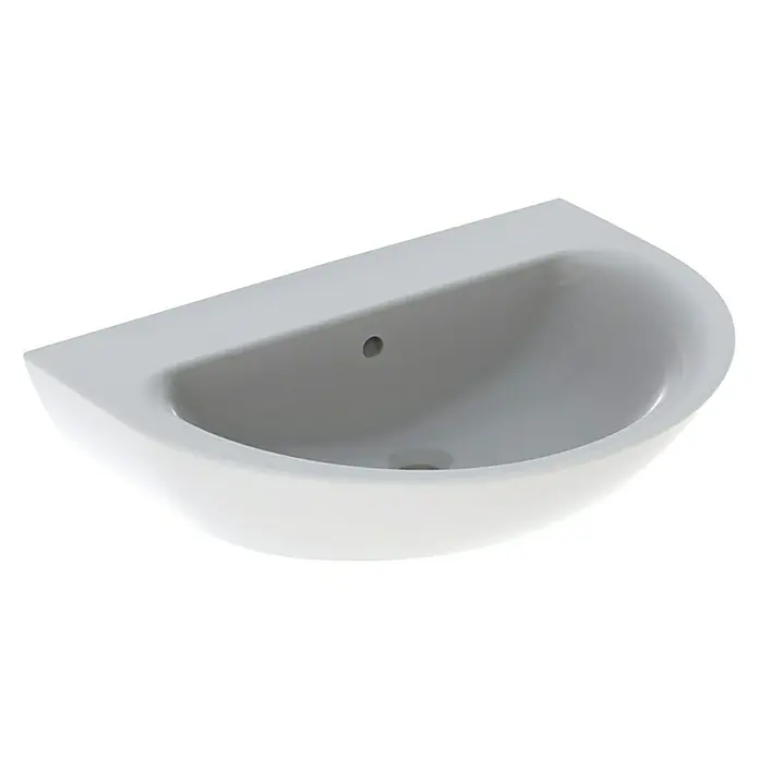 Geberit Renova Waschtisch55 x 45 cm, Mit schmutzabweisender Glasur, Hahnloch: Ohne, Mit Überlauf, Weiß