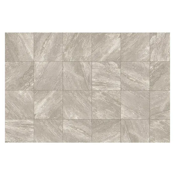 Terrassenfliese Cera 2.0 - 80 x 80 x 2 cm, Quarz Grigio, Matt - Bild eines beigen Wand- oder Bodenfliesenmusters, das eine natürliche Textur aufweist und sich ideal für moderne Wohnräume eignet.