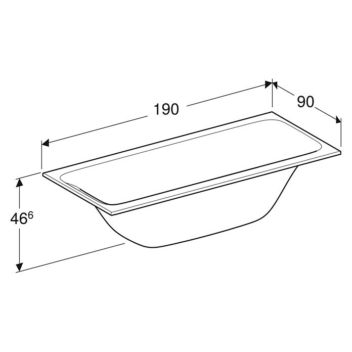 Geberit Badewanne Tawa Duo (190 x 90 cm, Sanitäracryl, Weiß) | BAUHAUS