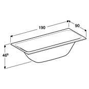 Geberit Badewanne Tawa Duo (190 x 90 cm, Sanitäracryl, Weiß) | BAUHAUS