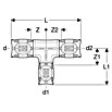 Geberit FlowFit Press-Reduzier-T-Stück 620.131.00.1 (20 x 20 x 16 mm, Durchmesser: 20 mm) | BAUHAUS