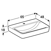 Geberit Renova Plan Waschtisch (65 x 48 cm, Ohne Spezialglasur, Hahnloch: Mitte, Ohne Überlauf, Weiß) | BAUHAUS