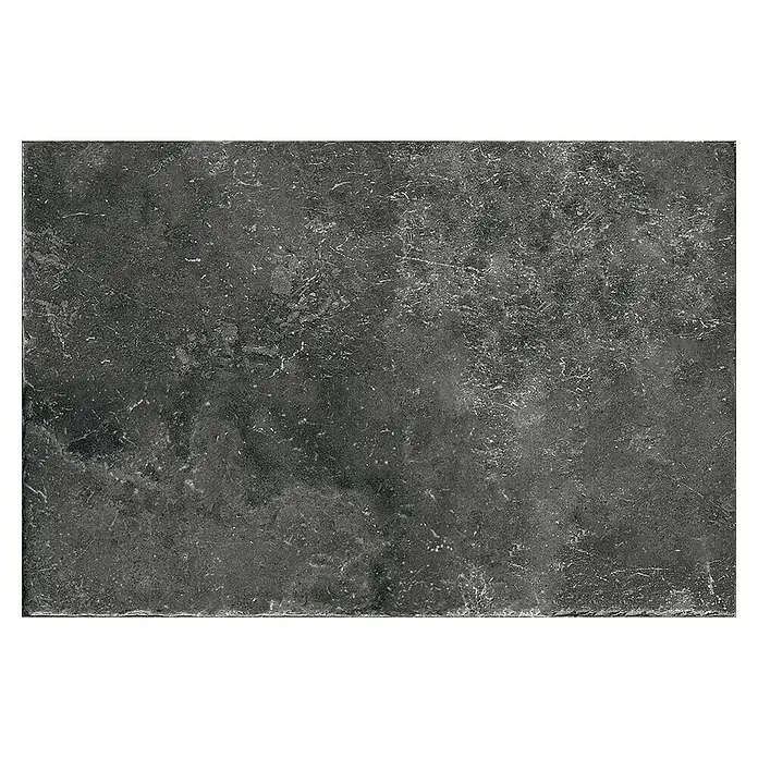 Terrassenfliese Cera 2.0 - 40,8 x 60,1 x 2 cm, Antiquus Carbon, Matt - Graue Marmorplatte mit sichtbaren Mustern und Texturen. Ideal für elegante Oberflächen in Innenräumen.