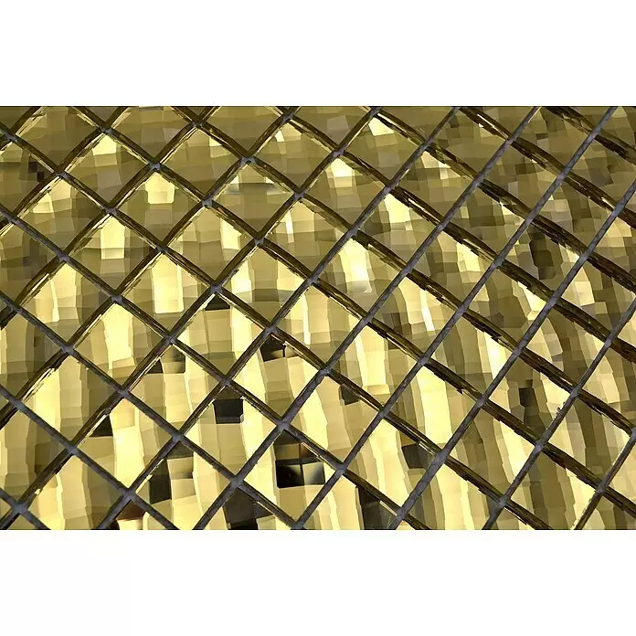 Mosaikfliese Quadrat Crystal XCM GO823 - 30 x 30 cm, Gold, Glänzend - Detailaufnahme
