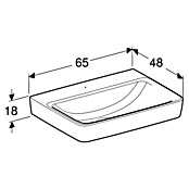 Geberit Renova Plan Waschtisch (65 x 48 cm, Ohne Spezialglasur, Hahnloch: Ohne, Ohne Überlauf, Weiß) | BAUHAUS