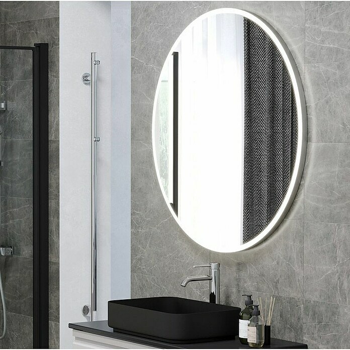 Svetlobno ogledalo  (Premer: 100 cm) | 3751 - Siebdruckspiegel | DADG - Spiegel | DAD - Badausstattung | DA - Badausstattung/Bäderwelt | D - Sanitär | BAUHAUS