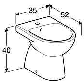 Geberit Renova Stand-Bidet (Ohne Spezialglasur, Keramik, Weiß) | BAUHAUS