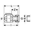 Geberit FlowFit Press-Übergangsstück mit Überwurfmutter 620.640.00.1 (Durchmesser: 16 mm, Innengewinde: ¾″) | BAUHAUS