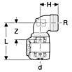 Geberit FlowFit Press-Übergangswinkel 620.521.00.1 (Durchmesser: 20 mm, Außengewinde: ¾″) | BAUHAUS