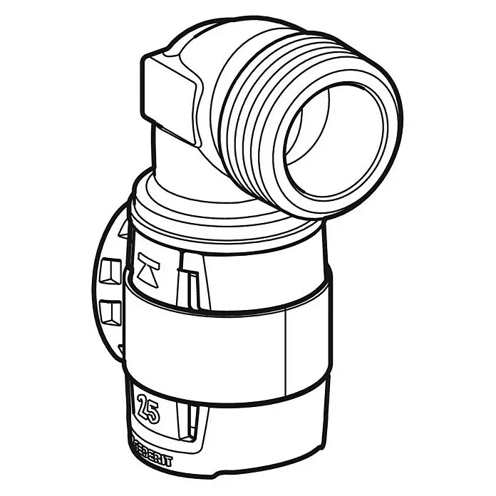 Geberit FlowFit Press-Übergangswinkel 620.511.00.1Durchmesser: 20 mm, Außengewinde: ½″