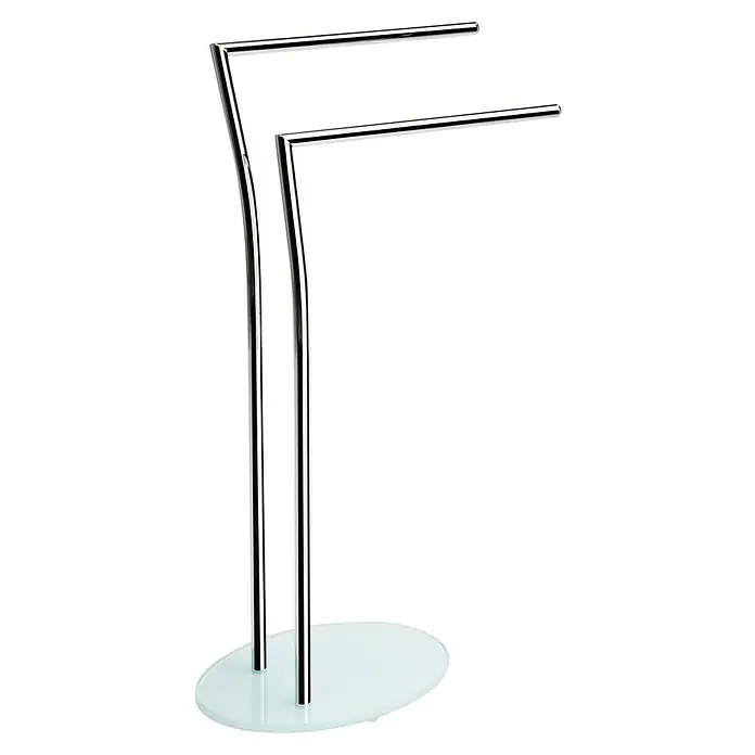 Aquasanit Toallero de barra Piantane - L x An x Al: 23 x 51 x 82 cm, Metal, Vidrio - Este toallero de pie cromado ofrece una forma elegante de colgar y secar toallas. Perfecto para cualquier baño.