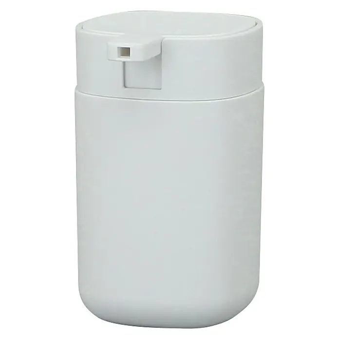 Aquasanit Kubik Dispensador de jabón - L x An x Al: 7 x 7 x 12 cm, Plástico, Blanco - Dispensador de jabón blanco con diseño minimalista para baño o cocina. Práctico y elegante para dispensar jabón de forma limpia.