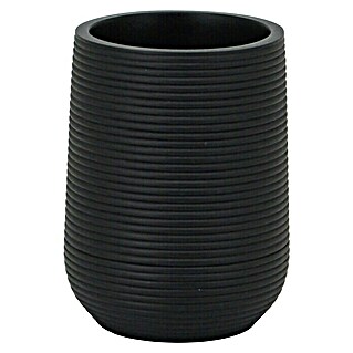 Aquasanit Ebony Vaso de encimera (Diámetro: 7,3 mm, Poliresina, Negro)