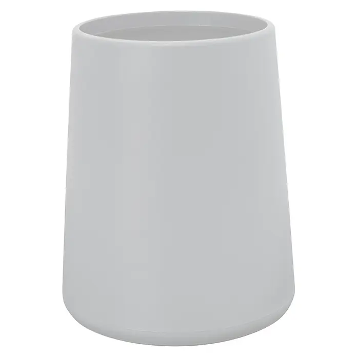 Aquasanit Tower Portacepillos - Diámetro: 8 cm, Plástico, Blanco - Una maceta gris y moderna con una forma ligeramente cónica, ideal para plantas y flores.