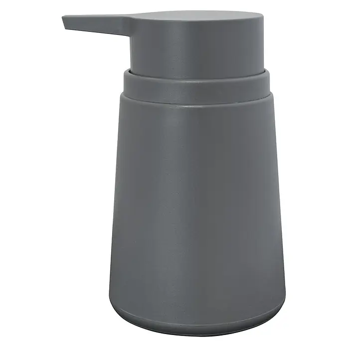 Aquasanit Tower Dispensador de jabón - L x An x Al: 8 x 8 x 13 cm, Plástico, Gris - Dispensador de jabón gris con cabezal de bomba. Ideal para baño y cocina, este dispensador ofrece una forma elegante de guardar su jabón.