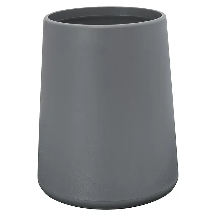 Aquasanit Tower Portacepillos - Diámetro: 8 cm, Plástico, Gris - Una maceta gris en forma cónica perfecta para uso interior o exterior, ofreciendo una presentación elegante para plantas de todo tipo.