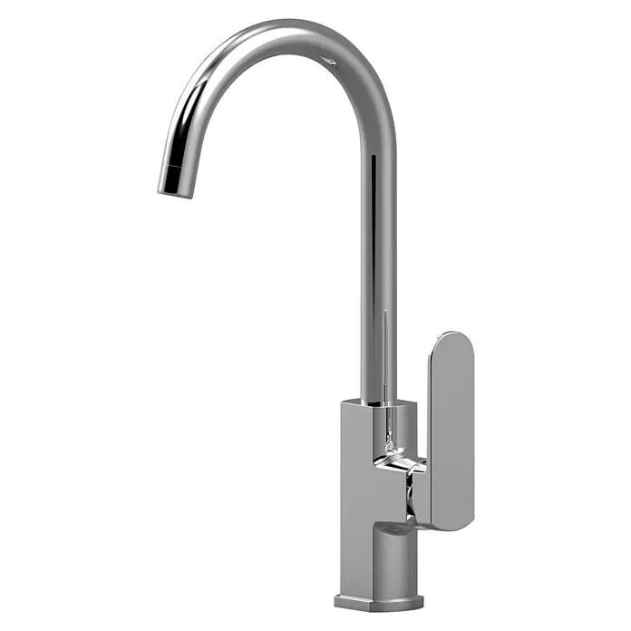 Grifo de cocina Eden - Cromo, Brillante - Un moderno grifo cromado con líneas limpias y un elegante caño curvo. Perfecto para cualquier baño o fregadero de cocina.