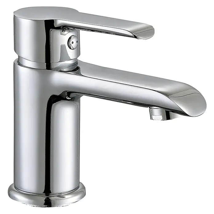 Grifo de lavabo Ariel - Cromo, Brillante - Un grifo de lavabo de baño brillante con acabado cromado. El diseño moderno añade un toque elegante a tu zona de lavabo.
