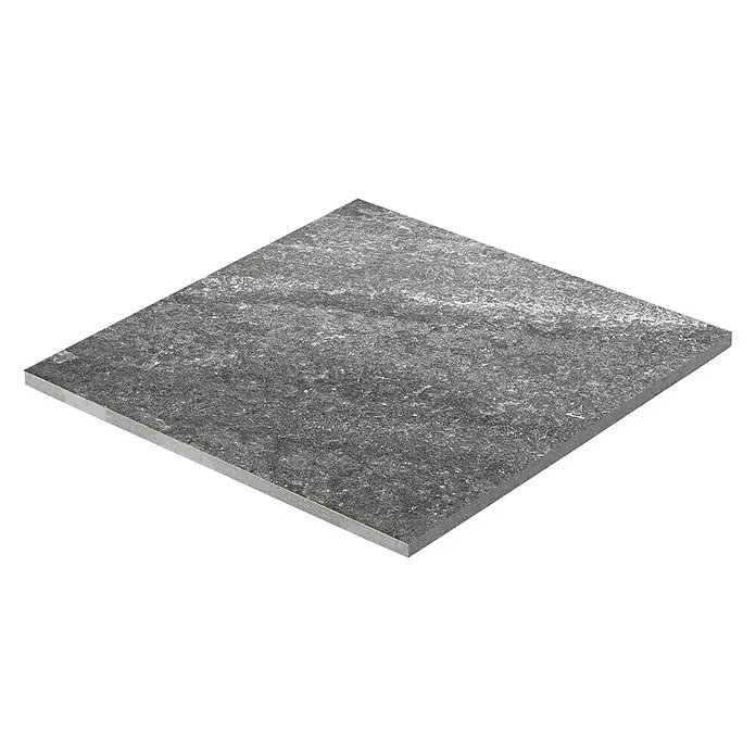 Terrassenfliese Cera 2.0 - 80 x 80 x 2 cm, Quarz Nero, Matt - Graue Keramikfliese mit subtilen Texturen, ideal für moderne Innenräume und langlebige Oberflächen.