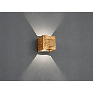 Trio Leuchten Brad LED-Wand- & Deckenleuchte (4 W, L x B x H: 11 x 11 x 11 cm, Holz, Warmweiß)