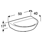 Geberit Renova Waschbecken (50 x 40 cm, Ohne Spezialglasur, Hahnloch: Ohne, Ohne Überlauf, Weiß) | BAUHAUS