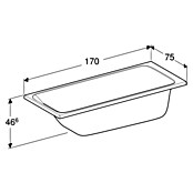 Geberit Badewanne Tawa (170 x 75 cm, Sanitäracryl, Weiß) | BAUHAUS