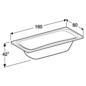 Geberit Renova Badewanne Duo (180 x 80 cm, Sanitäracryl, Weiß) | BAUHAUS