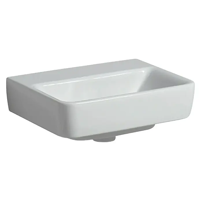 Geberit Renova Plan Waschbecken - 50 x 38 cm, Mit schmutzabweisender Glasur, Hahnloch: Ohne, Ohne Überlauf, Weiß - Elegantes Aufsatzwaschbecken in Weiß für moderne Badezimmer. Das Design besticht durch klare Linien und eine hochwertige Verarbeitung.