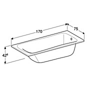 Geberit Renova Badewanne Duo (170 x 75 cm, Sanitäracryl, Weiß) | BAUHAUS