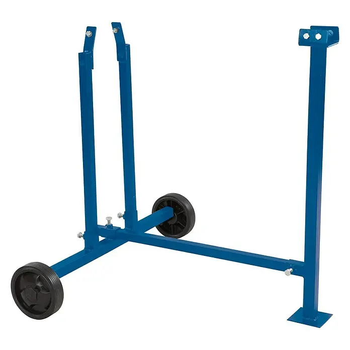 Scheppach Holzspalter HL760LS - 2.200 W, 7 t, Max. Spaltgutlänge: 52 cm - 250 mm - Blaue Rohrständer mit zwei Rädern und verstellbarer Höhe, ideal für schwere Lasten in Werkstätten.