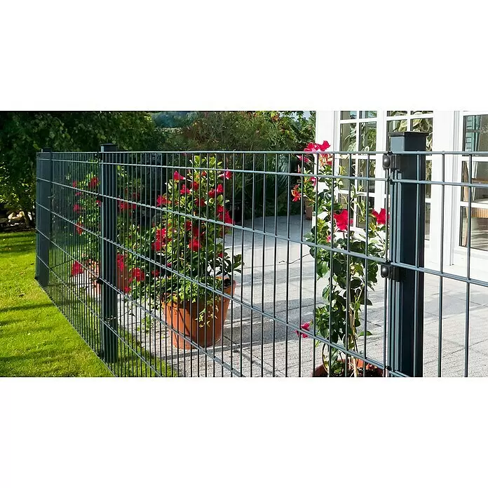 Kraus Zaunpfosten - Höhe: 140 cm, Anthrazit, Stahl - Stimmungsaufnahme