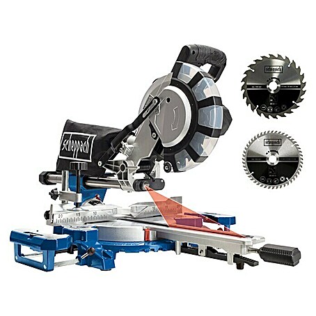 Scheppach Kapp- & Gehrungssäge HM254SPX (2.200 W, Durchmesser Sägeblatt: 254 mm, Leerlaufdrehzahl: 4.800 U/min)