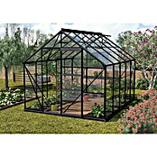 Vitavia Gewächshaus (3,21 x 2,57 x 2,3 m, Farbe: Anthrazit, Einscheibensicherheitsglas (ESG), 3 mm)