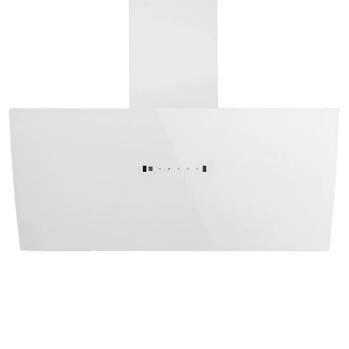 Respekta Schräghaube Selia - Breite: 90 cm, Max. Gebläseleistung Abluftbetrieb: 619 m³/h, Weiß - Weißer Dunstabzug mit Touchscreen-Bedienfeld. Moderne Küchenhaube für eine saubere und stilvolle Kochumgebung.