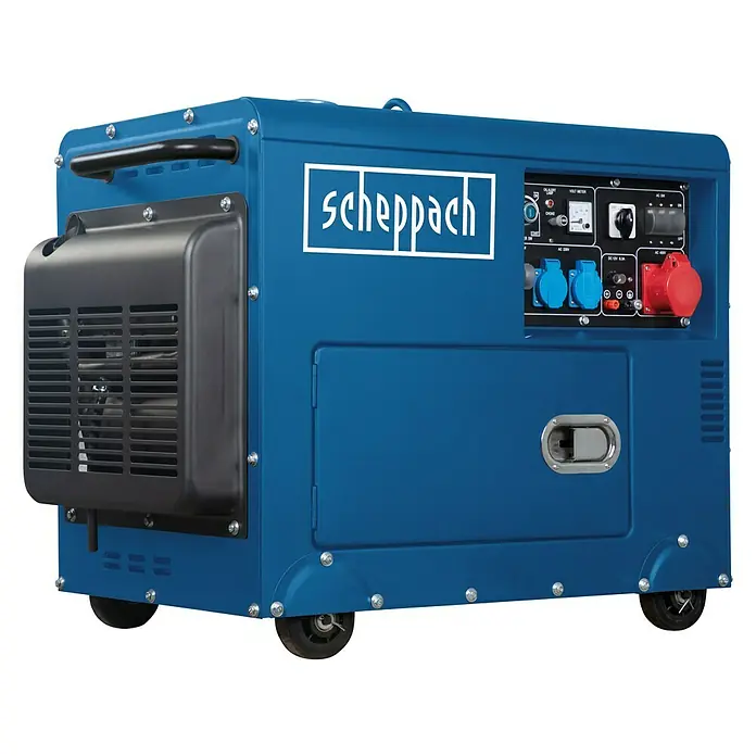Scheppach Stromerzeuger SG5200D - Nennleistung: 4,2 kW, Tankvolumen: 16 l - Scheppach Stromerzeuger in Blau, kompakt und leistungsstark für vielfältige Anwendungen. Robustes Gehäuse mit praktischen Bedienelementen.