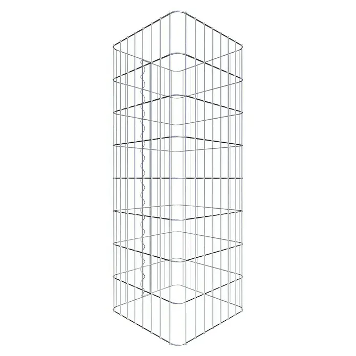 Gabiona Gabionensäule - 42 x 80 cm, Stahl, Maschenbreite: 50 mm, Maschenhöhe: 100 mm - Metallstützkäfig, eine robuste Struktur, die entwickelt wurde, um Pflanzen zu schützen und ihnen beim Wachsen Halt zu geben.