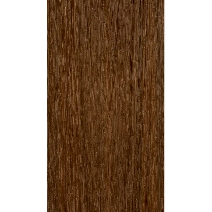 b!design Tablón para terraza WPC - 300 x 13,8 x 2,25 cm, Teca - Chapa de madera real marrón con superficie lisa y grano natural, ideal para muebles y diseño de interiores.