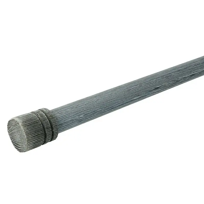 Expo Ambiente Endstück Rill-Cap - 2 Stk., Grau, Geeignet für: Gardinenstangen Ø 28 mm - Graue Holzstange mit dekorativem Ende. Eine stilvolle Ergänzung für Ihre Vorhänge oder als dekoratives Element. Die Stange hat eine schöne Holzstruktur.