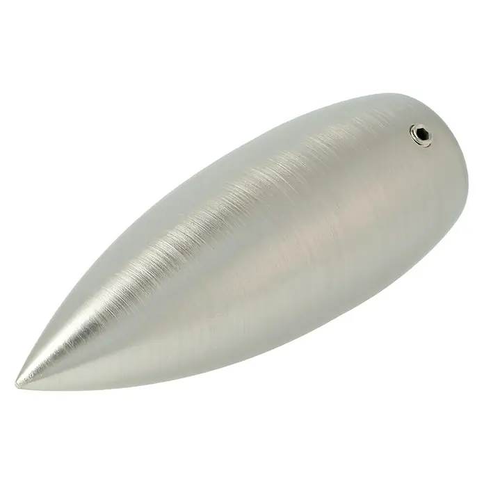 Expo Ambiente Endstück Cardo - Edelstahloptik, Geeignet für: Gardinenstangen Ø 20 mm, 2 Stk. - Silberner Wassertropfen-Anhänger aus Metall mit einem kleinen Loch. Modernes Design, das Eleganz und Schlichtheit vereint.