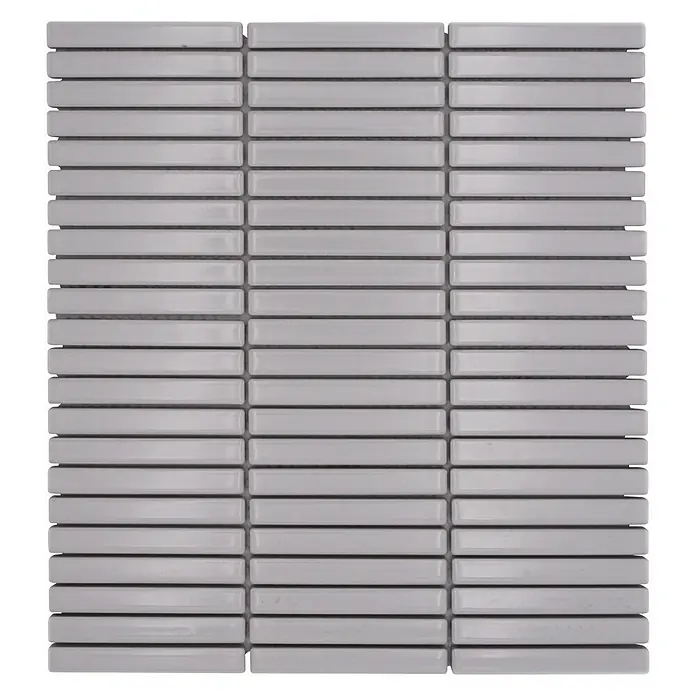 Mosaikfliese Kitkat Uni CG BBM 11 - 30,8 x 28,2 cm, Weiß, Glänzend - Die graue Mosaikfliese ist ein elegantes und modernes Gestaltungselement für jeden Raum. Perfekt für Küche oder Bad!
