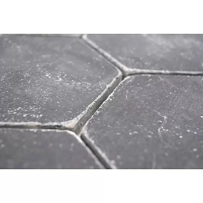 Mosaikfliese Hexagon Nero Antique Marble XNT HX143 - 19,9 x 26,2 cm, Schwarz, Matt - Detailaufnahme