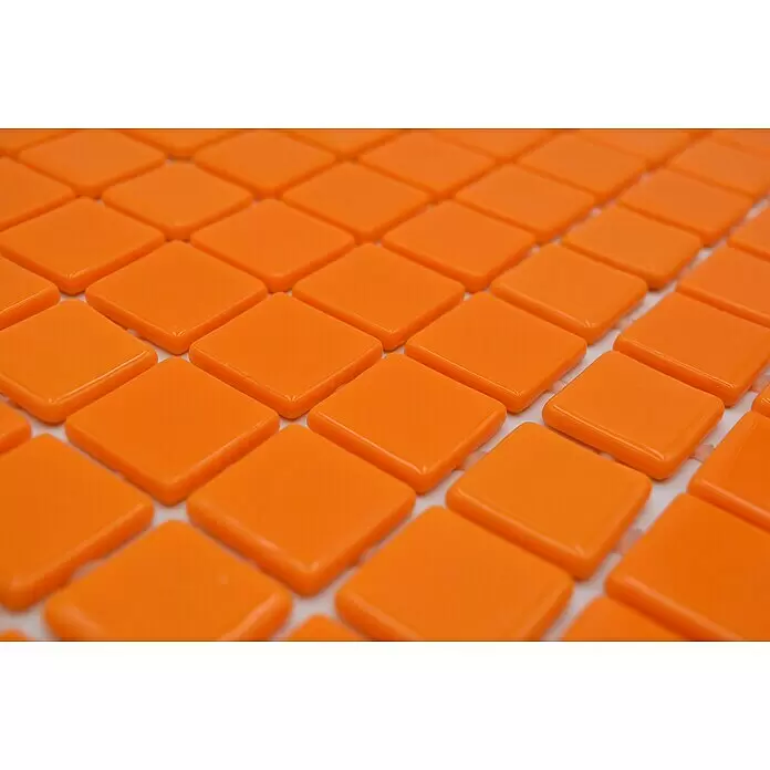 Mosaikfliese Quadrat Eco Lisos VP25820PUR - 31,6 x 31,6 cm, Orange, Glänzend - Detailaufnahme