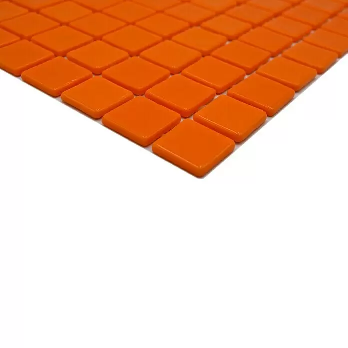 Mosaikfliese Quadrat Eco Lisos VP25820PUR - 31,6 x 31,6 cm, Orange, Glänzend - Detailaufnahme