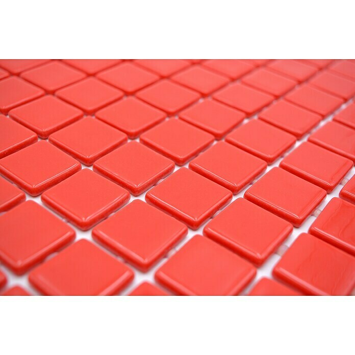 Mosaikfliese Quadrat Eco Lisos VP25808PUR31,6 x 31,6 cm, Rot, Glänzend Detail Shot