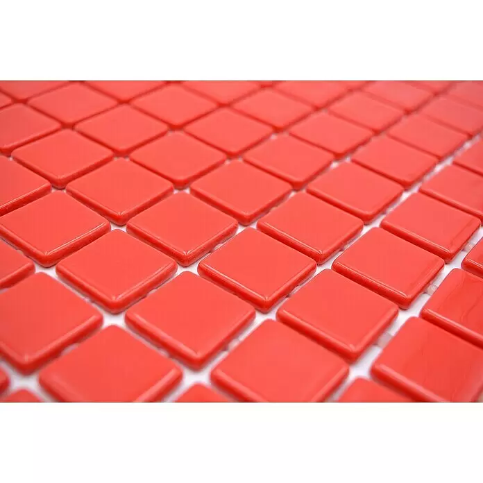 Mosaikfliese Quadrat Eco Lisos VP25808PUR - 31,6 x 31,6 cm, Rot, Glänzend - Detailaufnahme