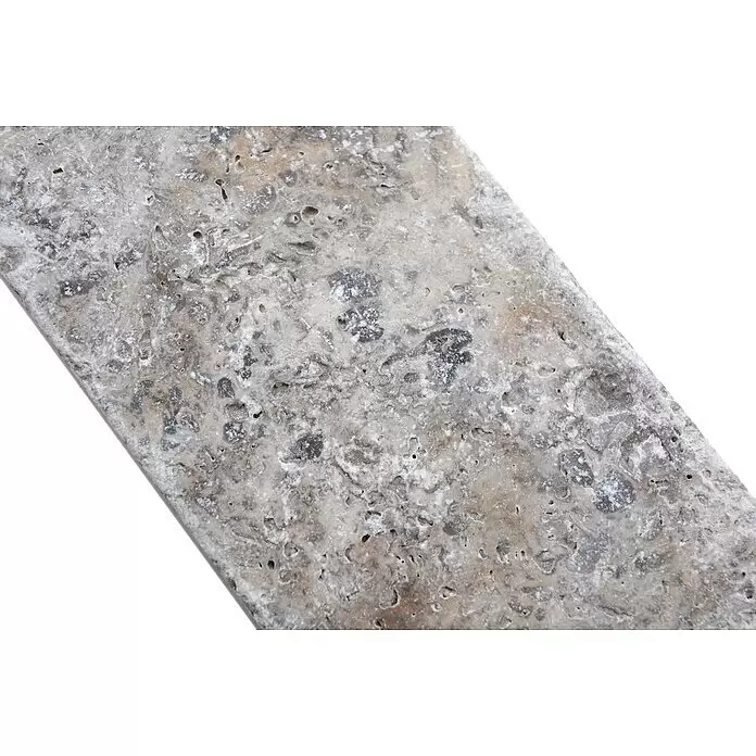 Antikmarmorfliese Travertin Silver - 7,5 x 15 cm, Silber, Matt - Detailaufnahme